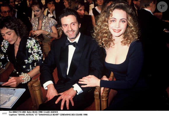 Archive - Daniel Auteuil et Emmanuelle Béart lors des César en 1990