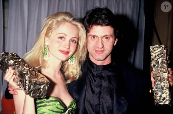 Daniel Auteuil et Emmanuelle Béart lors des César en 1987