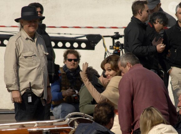 Johnny Depp et Angelina Jolie sur le tournage de The Tourist à Venise le 17 mars 2010