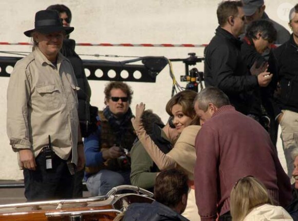 Angelina Jolie et Johnny Depp sur le tournage de The Tourist à Venise le 17 mars 2010