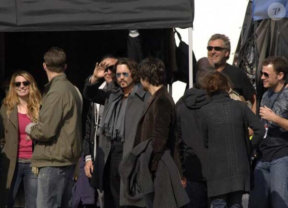 Angelina Jolie et Johnny Depp sur le tournage de The Tourist à Venise le 17 mars 2010