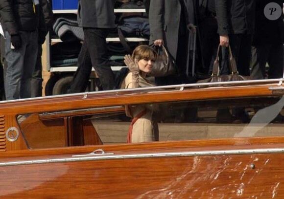 Angelina Jolie et Johnny Depp sur le tournage de The Tourist à Venise le 17 mars 2010