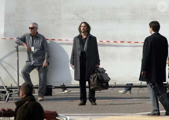 Angelina Jolie et Johnny Depp sur le tournage de The Tourist à Venise le 17 mars 2010