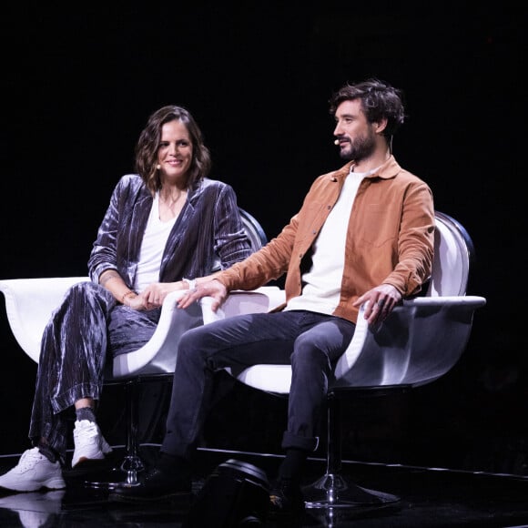 Exclusif - Laure Manaudou et Jérémy Frérot - Enregistrement de l'émission "La Chanson secrète 11" à Paris, diffusée le 24 juin sur TF1. Le 18 janvier 2022 © Cyril Moreau / Bestimage