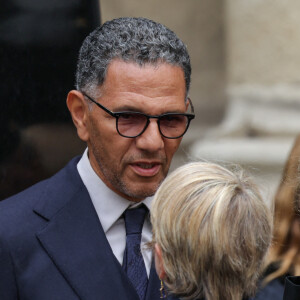 Roschdy Zem - Sorties des obsèques du prince Jean-Stanislas Poniatowski en l'Eglise polonaise à Paris, France, le 29 avril 2024. © Jacovides-Moreau/Bestimage