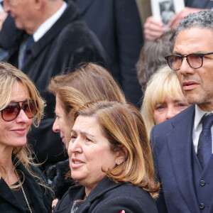 Sarah Poniatowski (Lavoine) et son compagnon Roschdy Zem - Sorties des obsèques du prince Jean-Stanislas Poniatowski en l'Eglise polonaise à Paris, France, le 29 avril 2024. © Jacovides-Moreau/Bestimage