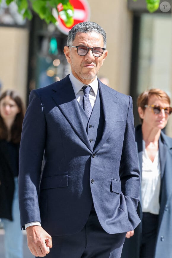 Roschdy Zem - Arrivées aux obsèques du prince Jean-Stanislas Poniatowski en l'Eglise polonaise à Paris, France, le 29 avril 2024. © Jacovides-Moreau/Bestimage