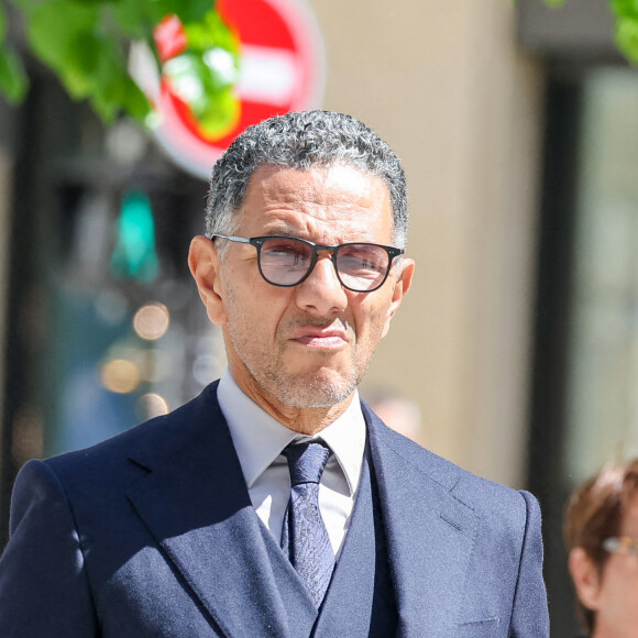 Roschdy Zem - Arrivées aux obsèques du prince Jean-Stanislas Poniatowski en l'Eglise polonaise à Paris, France, le 29 avril 2024. © Jacovides-Moreau/Bestimage