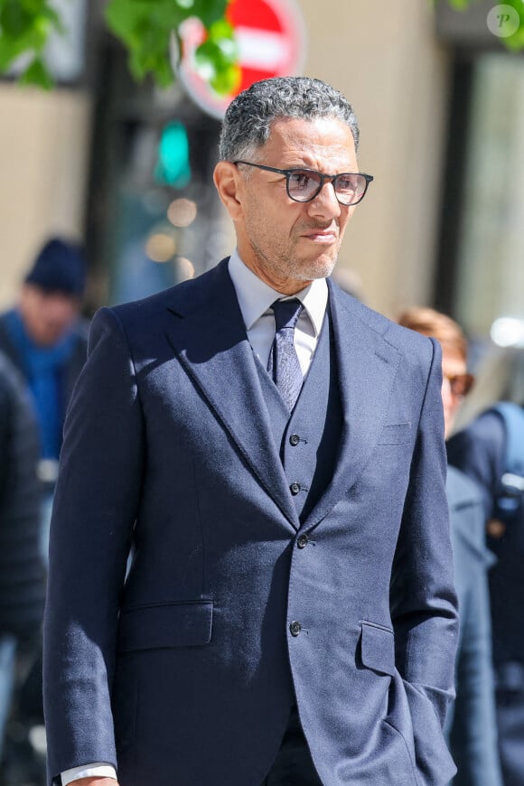 Roschdy Zem - Arrivées aux obsèques du prince Jean-Stanislas Poniatowski en l'Eglise polonaise à Paris, France, le 29 avril 2024. © Jacovides-Moreau/Bestimage