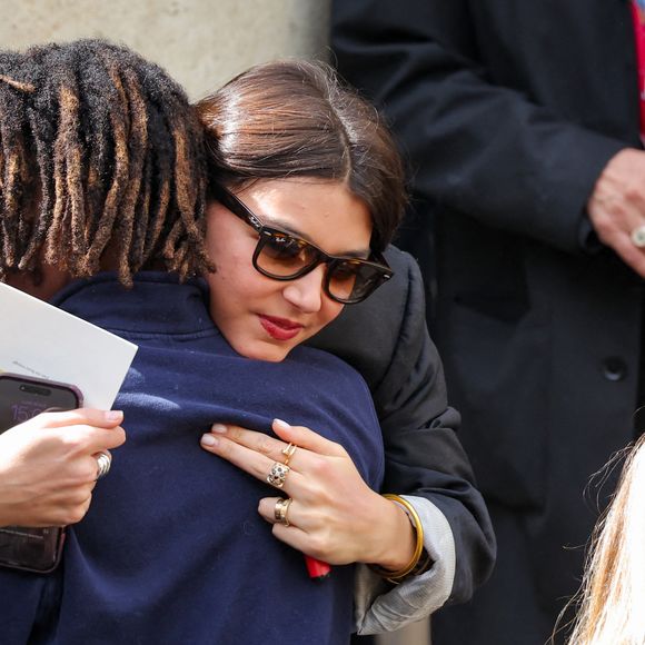 Giulia Le Ruyet (fille d'Anne Marcassus) - Sorties des obsèques du prince Jean-Stanislas Poniatowski en l'Eglise polonaise à Paris, France, le 29 avril 2024. © Jacovides-Moreau/Bestimage