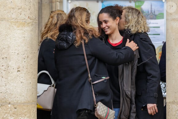 Iman Pérez - Sorties des obsèques du prince Jean-Stanislas Poniatowski en l'Eglise polonaise à Paris, France, le 29 avril 2024. © Jacovides-Moreau/Bestimage