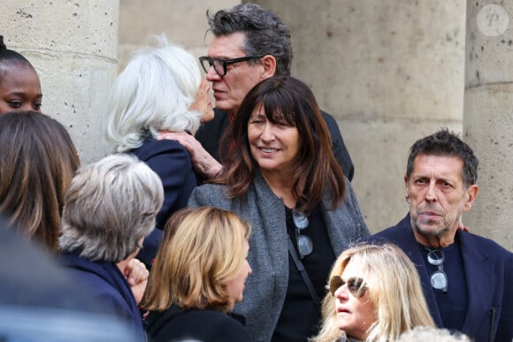 Marc Lavoine, Anne Marcassus, Pascal Duchène - Sorties des obsèques du prince Jean-Stanislas Poniatowski en l'Eglise polonaise à Paris, France, le 29 avril 2024. © Jacovides-Moreau/Bestimage 