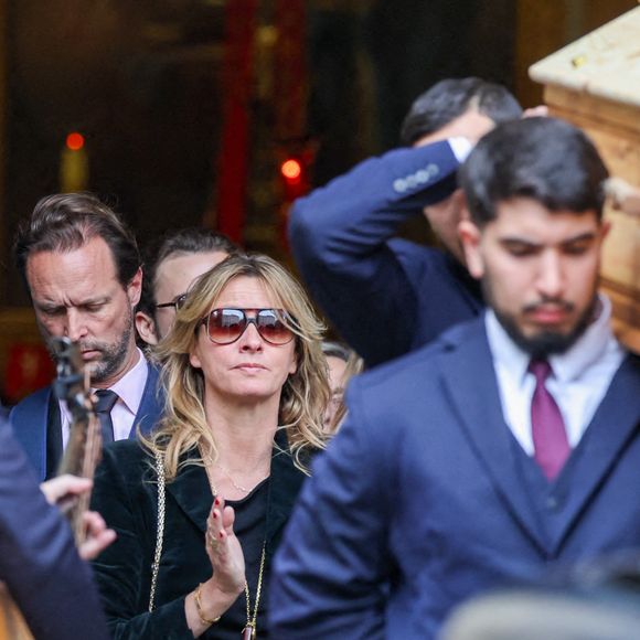 Sarah Poniatowski (Lavoine) - Sorties des obsèques du prince Jean-Stanislas Poniatowski en l'Eglise polonaise à Paris, France, le 29 avril 2024. © Jacovides-Moreau/Bestimage 