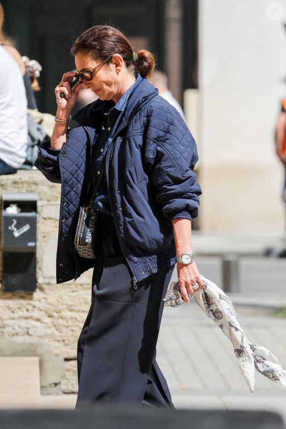 Mademoiselle Agnès (Agnès Boulard) - Arrivées aux obsèques du prince Jean-Stanislas Poniatowski en l'Eglise polonaise à Paris, France, le 29 avril 2024. © Jacovides-Moreau/Bestimage 