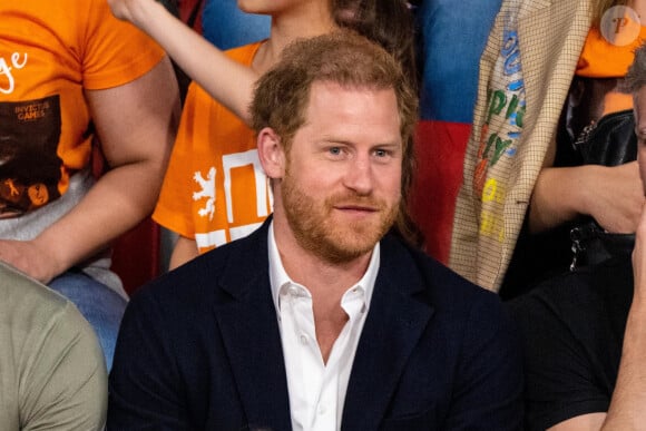 Le prince Harry, duc de Sussex, assiste à la dynamophilie lors de la 5ème édition des Jeux Invictus 2020 au Zuiderpark à La Haye, Pays-Bas, le 21 avril 2022. 