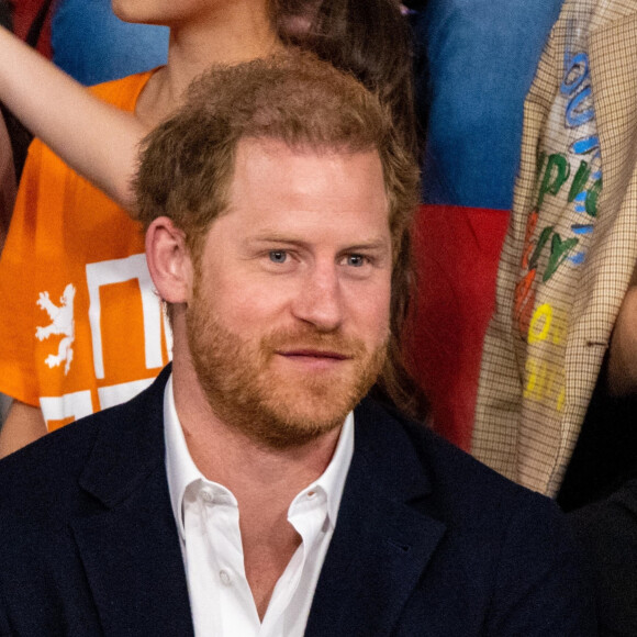 Le prince Harry, duc de Sussex, assiste à la dynamophilie lors de la 5ème édition des Jeux Invictus 2020 au Zuiderpark à La Haye, Pays-Bas, le 21 avril 2022. 