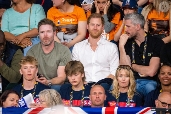 Le prince Harry, duc de Sussex, assiste à la dynamophilie lors de la 5ème édition des Jeux Invictus 2020 au Zuiderpark à La Haye, Pays-Bas, le 21 avril 2022. 