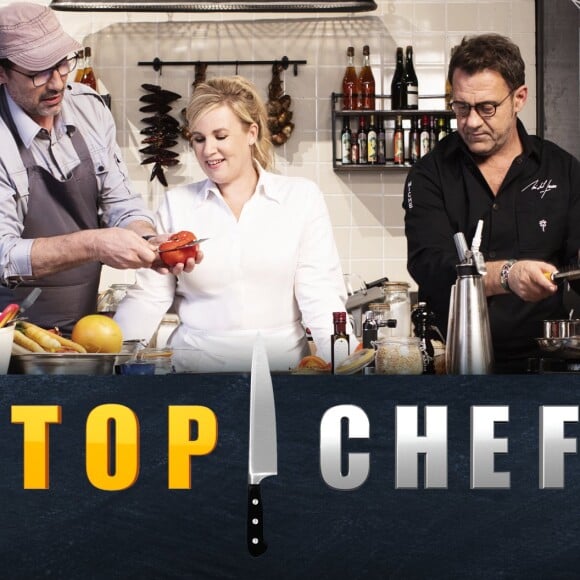 Hélène Darroze, Philippe Etchebest, Michel Sarran et Paul Pairet dans "Top Chef", émission présentée par Stéphane Rotenberg.