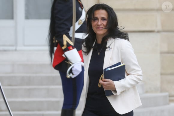 Chrysoula Zacharopoulou, secrétaire d'Etat, chargée du Développement et des Partenariats internationaux - Le président français et sa femme la Première Dame reçoivent son homologue le président de la République démocratique du Congo et sa femme la Première pour un déjeuner de travail au palais de l'Elysée à Paris, France, le 30 avril 2024. © Stéphane Lemouton/Bestimage 