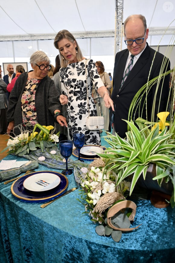 Le prince Albert II de Monaco et la princesse Caroline de Hanovre - Le 55ème Concours International de Bouquets à Monaco, le 4 avril 2024. © Bruno Bebert/Bestimage