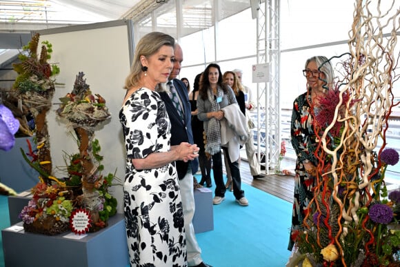 Le prince Albert II de Monaco et la princesse Caroline de Hanovre - Le 55ème Concours International de Bouquets à Monaco, le 4 avril 2024. © Bruno Bebert/Bestimage