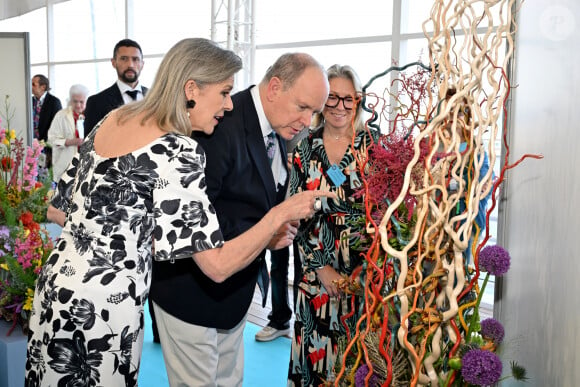 Le prince Albert II de Monaco et la princesse Caroline de Hanovre - Le 55ème Concours International de Bouquets à Monaco, le 4 avril 2024. © Bruno Bebert/Bestimage