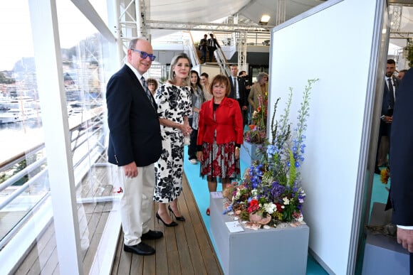 Le prince Albert II de Monaco et la princesse Caroline de Hanovre - Le 55ème Concours International de Bouquets à Monaco, le 4 avril 2024. © Bruno Bebert/Bestimage