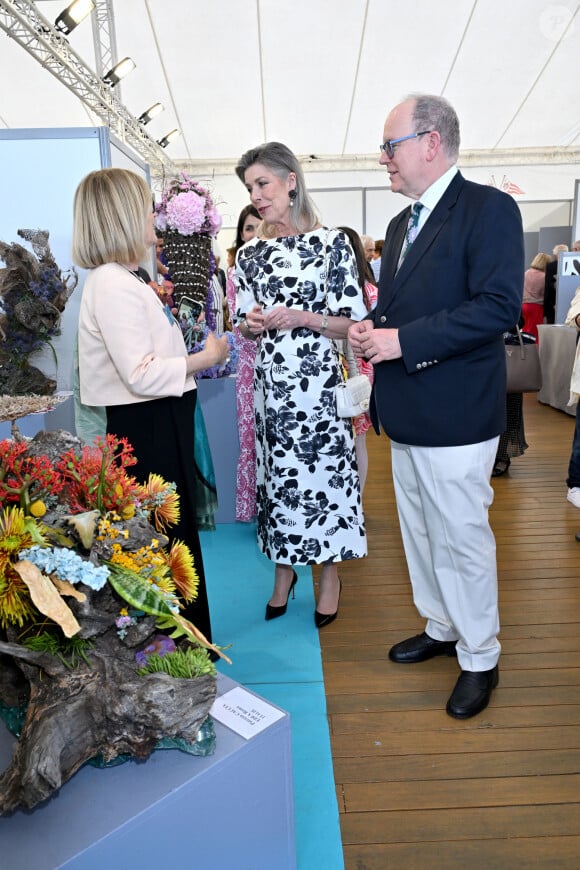 Le prince Albert II de Monaco et la princesse Caroline de Hanovre - Le 55ème Concours International de Bouquets à Monaco, le 4 avril 2024. © Bruno Bebert/Bestimage