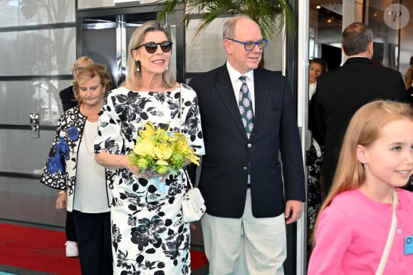 Le prince Albert II de Monaco et la princesse Caroline de Hanovre - Le 55ème Concours International de Bouquets à Monaco, le 4 avril 2024. © Bruno Bebert/Bestimage