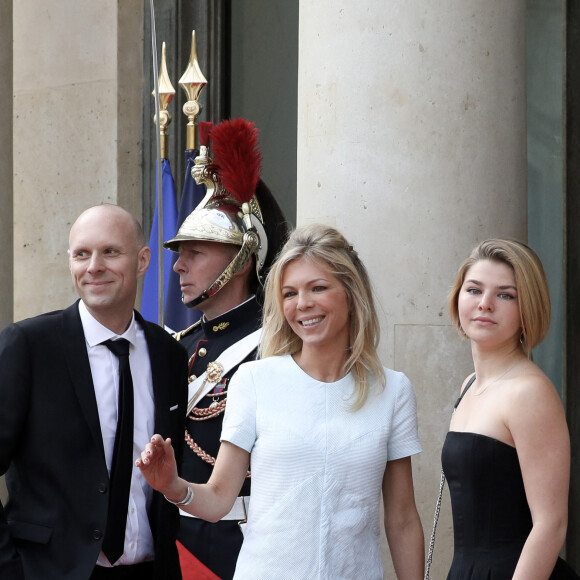 Laurence Auzière-Jourdan, sa fille Emma et son compagnon Matthieu Gasser - Arrivées des personnalités - Cérémonie d'investiture du Président de la République à Paris le 7 mai 2022 © Stephane Lemouton / Bestimage 