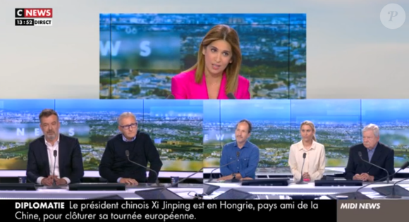 Capture CNews de l'annonce de la grossesse de Sonia Mabrouk en direct ce jeudi 9 mai 2024