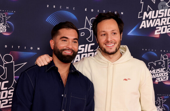 Kendji Girac, Vianney au photocall de la 25ème cérémonie des "NRJ Music Awards (NMA)" au palais des Festivals et des Congrès de Cannes, France, le 10 novembre 2023. © Dominique Jacovides/Bestimage 