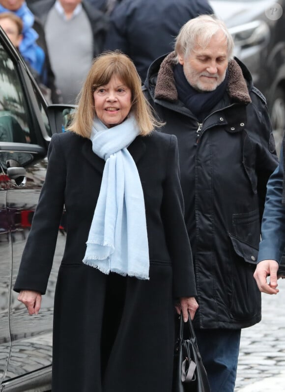 Chantal Goya et son mari Jean-Jacques Debout - Arrivées aux obsèques de Michou en l'église Saint-Jean de Montmartre à Paris. Le 31 janvier 2020