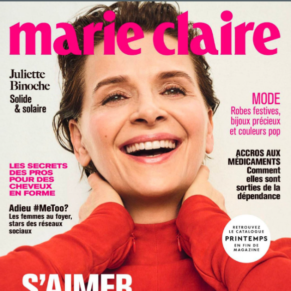 Juliette Binoche en une de "Marie Claire", le 4 mai 2023.