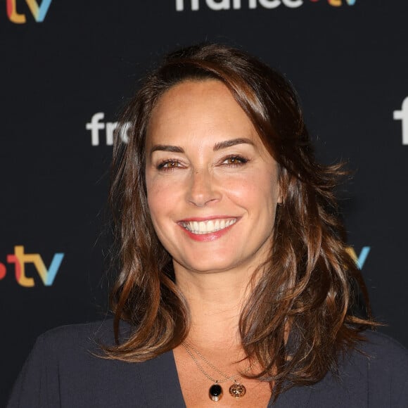 Julia Vignali au photocall pour la conférence de presse de rentrée de France TV à la Grande Halle de la Villette à Paris, France, le 11 juillet 2023. © Coadic Guirec/Bestimage 