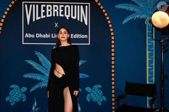 Exclusif - Nour Arida à la soirée de lancement de la collection capsule "Vilebrequin x Abu Dhabi limited édition" à la plage Vilebrequin (plage ondine) lors du 77ème Festival International du Film de Cannes le 14 mai 2024. © Christophe Clovis/Bestimage