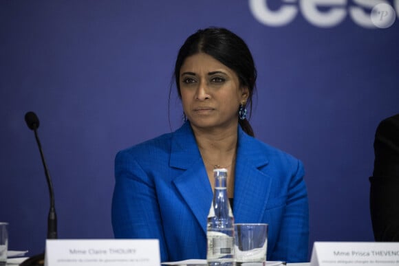 Prisca Thevenot au séminaire sur la fin de vie organisé à Paris le 26 avril 2024 © Eliot Blondet/Pool/Bestimage