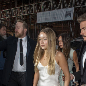 Harper Beckham, Victoria Beckham, David Beckham - Les célébrités arrivent au club Oswald's à Londres pour célébrer le 50ème anniversaire de V.Beckham, le 20 avril 2024. 
