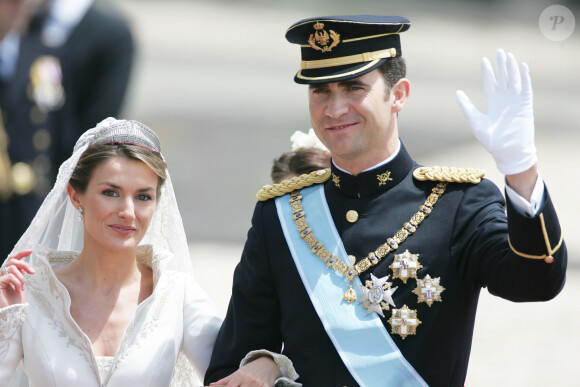 Mariage du prince Felipe d'Espagne et Letizia Ortiz à Madrid. Le 22 mai 2004 