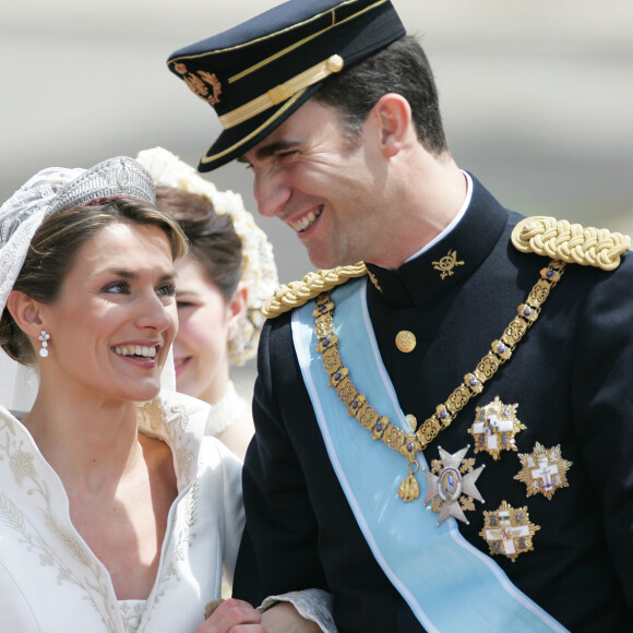 Mariage du prince Felipe d'Espagne et Letizia Ortiz à Madrid. Le 22 mai 2004 