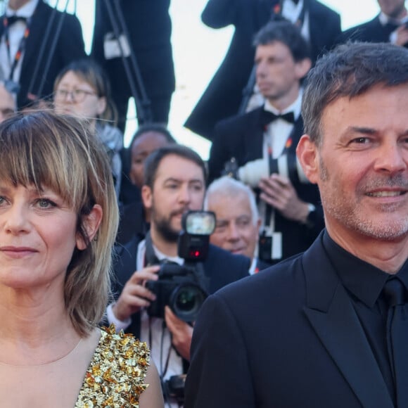 Marina Foïs, François Ozon - Montée des marches du film " Marcello Mio " lors du 77ème Festival International du Film de Cannes, au Palais des Festivals à Cannes. Le 21 mai 2024 © Christophe Clovis / Bestimage 