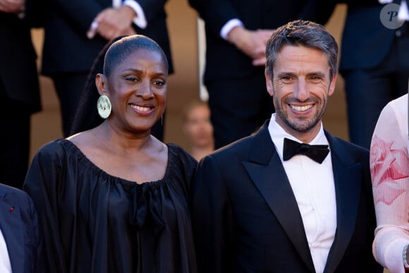 Marie-Josée Perec, Tony Estanguet - Montée des marches du film " Marcello Mio " lors du 77ème Festival International du Film de Cannes, au Palais des Festivals à Cannes. Le 21 mai 2024 © Jacovides-Moreau / Bestimage