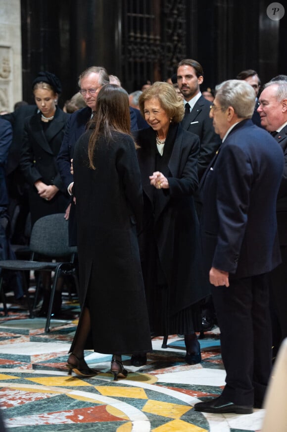 La princesse Luisa de Savoie, La reine Sofia d'Espagne - La cérémonie funéraire de Victor Emmanuel de Savoie, fils du dernier roi d'Italie, en la cathédrale Saint-Jean-Baptiste de Turin, le 10 février 2024.