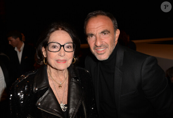 Nana Mouskouri, Nikos Aliagas - Front row du défilé de mode Haute-Couture printemps-été 2020 "Jean-Paul Gaultier" au théâtre du Châtelet à Paris le 22 janvier 2020. © Christophe Clovis - Veeren Ramsamy / Bestimage 