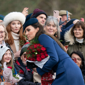 Catherine (Kate) Middleton, princesse de Galles, la princesse Charlotte de Galles, Mia Tindall - Les membres de la famille royale britannique lors de la messe du matin de Noël en l'église St-Mary Magdalene à Sandringham, le 25 décembre 2023. 