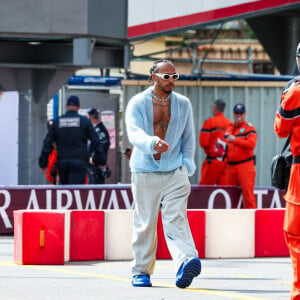 Lewis Hamilton, (GRB) AMG Mercedes Ineos arrive au Grand Prix de Monaco, le 23 mai 2024. © DPPI / Panoramic / Bestimage 