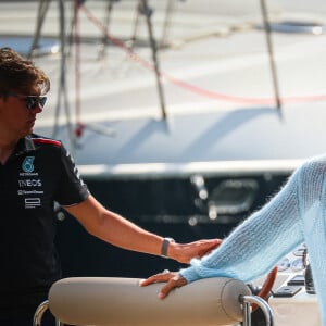 Lewis Hamilton, (GRB) AMG Mercedes Ineos arrive au Grand Prix de Monaco, du 23-26 mai 2024 pour le Championnat du monde de Formule 1, le 23 mai 2024. © Federico Basile/IPA via ZUMA Press/Bestimage