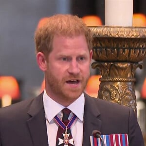 Le prince Harry, duc de Sussex lors de la célébration du 10ème anniversaire des Invictus Games, en la cathédrale Saint-Paul à Londres, Royaume Uni, le 8 mai 2024.