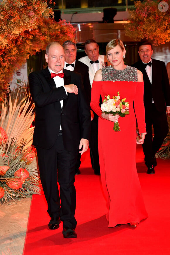 Le prince Albert II de Monaco et la princesse Charlène durant la soirée de gala du 81ème Grand Prix de Formule 1 de Monaco, salle des Etoiles du Sporting de Monaco, le 26 mai 2024. Cette soirée met à l'honneur le vainqueur du Grand Prix, le monégasque Charles Leclerc. © Bruno Bebert/Bestimage 