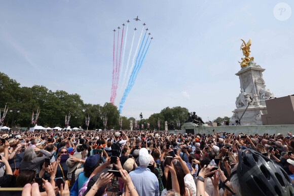 La famille royale d'Angleterre lors du défilé "Trooping the Colour" à Londres. Le 17 juin 2023